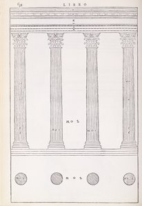 De Korinthische Orde, illustratie uit een facsimile kopie van 
